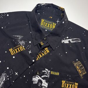 Dixxon Impala Party‎ Men's Medium Black Short Sleeve Button Down Shirt Car Show